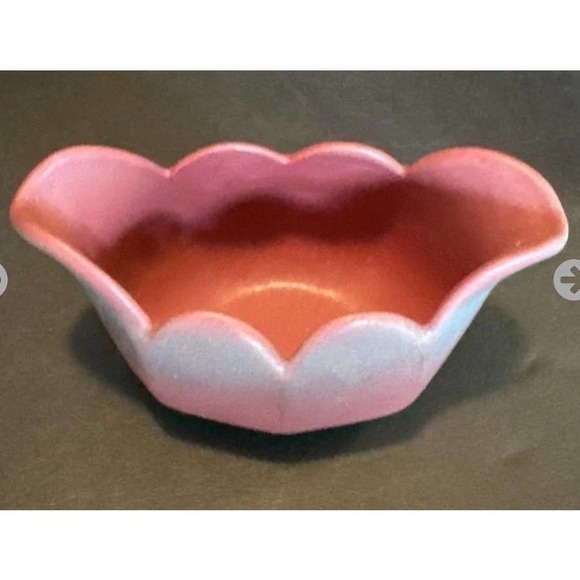 Van Briggle Art Pottery Mulberry Ombré Open Tulip boat vase - vintage - Picture 8 of 11